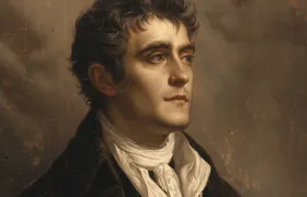 Early 1800s oil portrait of a young man in high white cravat