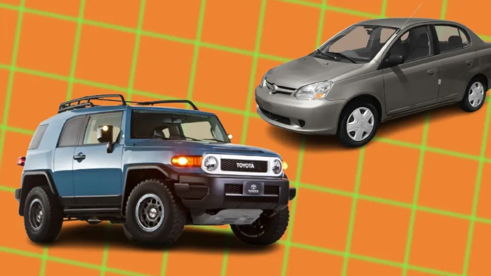 Toyota FJ Cruiser SUV and silver Toyota Echo sedan