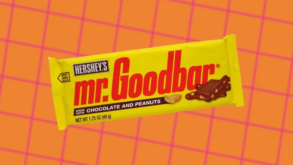Hershey's Mr. Goodbar chocolate and peanuts candy bar wrapper