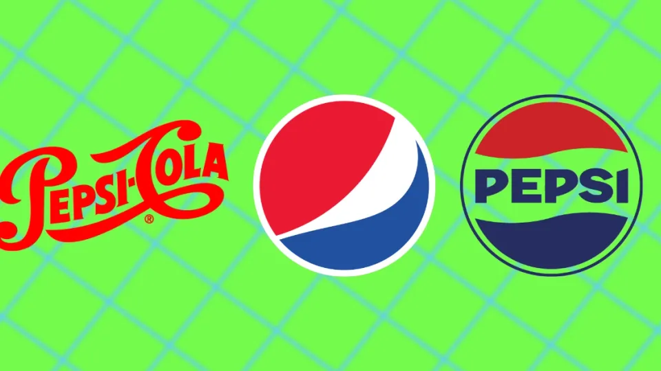 Three Pepsi logos showing the vintage red script, swirl, and blue circle