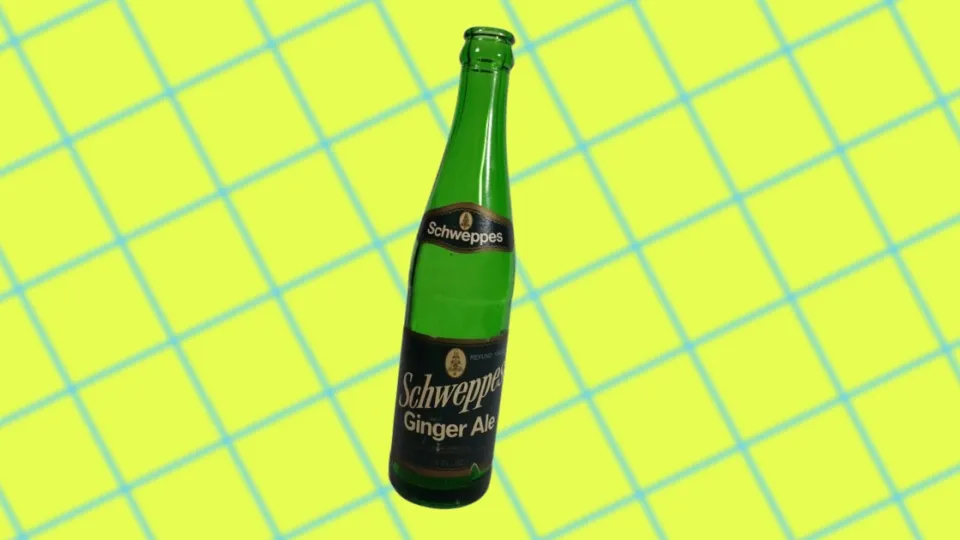 Vintage Schweppes Ginger Ale green glass bottle