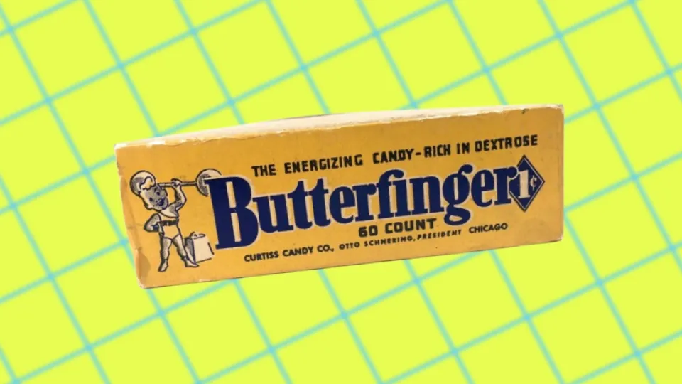 Vintage Butterfinger 60-count penny candy box from Curtiss Candy Company