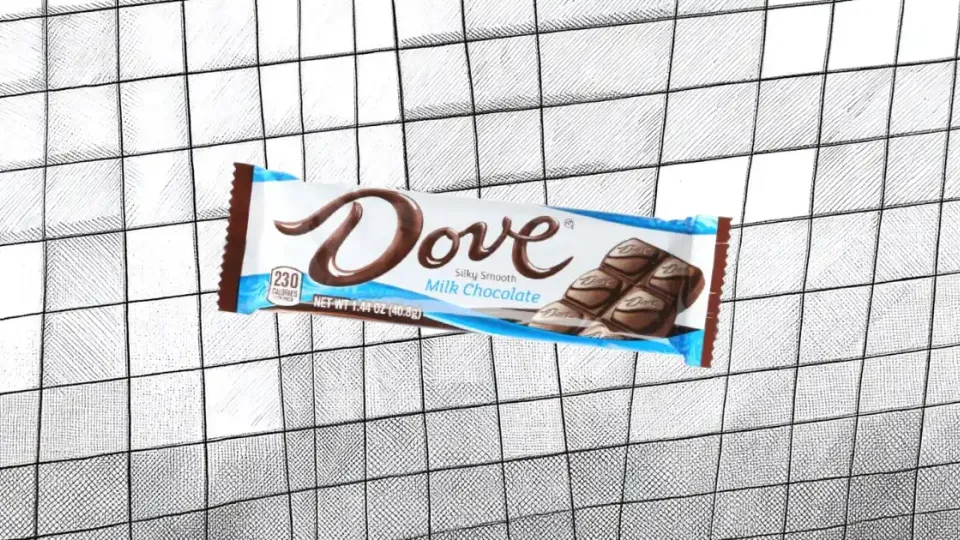 Dove Silky Smooth Milk Chocolate bar in its blue wrapper