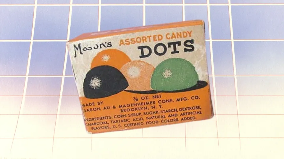 Vintage Mason's Dots assorted candy box from Brooklyn