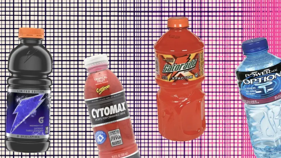 Gatorade Midnight Ice, Cytomax, X-Factor, and Powerade Option bottles