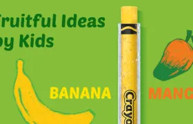 Crayola Fla-Vor-Ice banana mango freezer pop with banana and mango illustrations