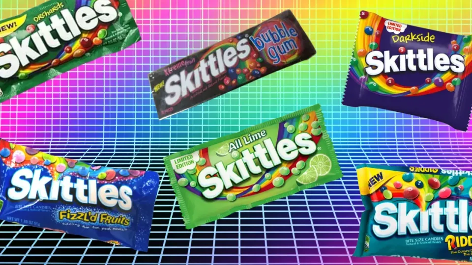 Six Skittles flavor packs including Darkside, All Lime and Fizzl'd Fruits