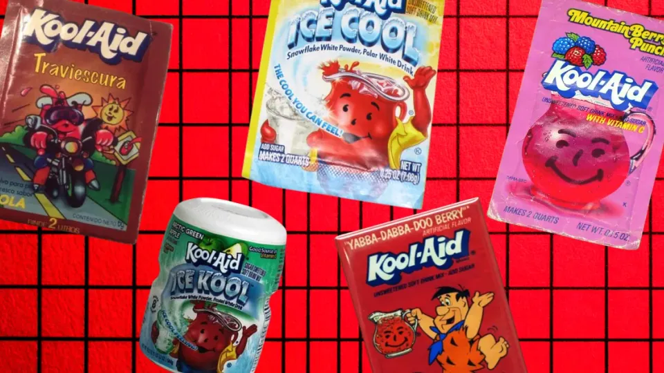 Vintage Kool-Aid packets including Ice Cool and Mountain Berry Punch