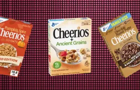 Pumpkin Spice, Ancient Grains and Chocolate Peanut Butter Cheerios boxes