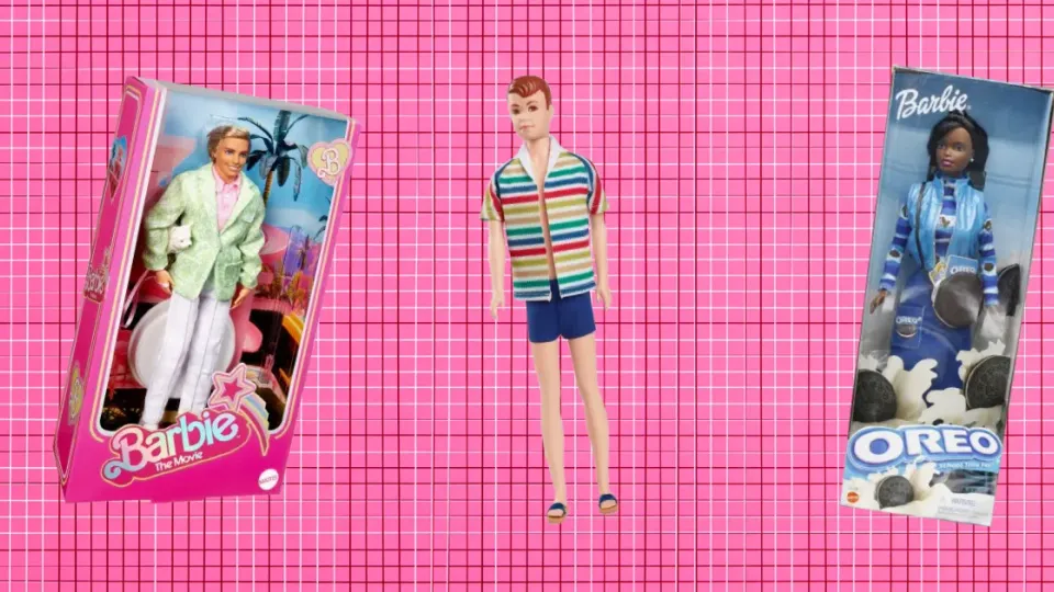 Boxed Ken movie doll, vintage Allan doll and Oreo Fun Barbie