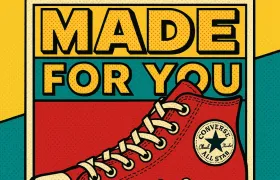 Retro Converse All Star poster reading Made For You with red high-top